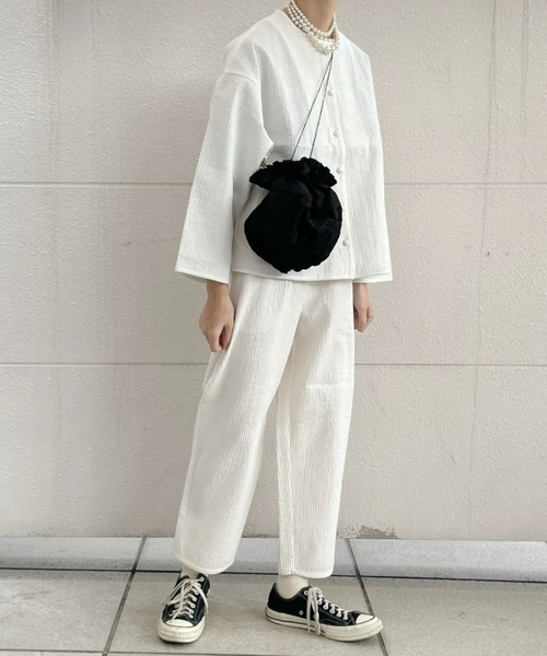 「PERNA」 イージーパンツ FREE ホワイト レディース_画像7