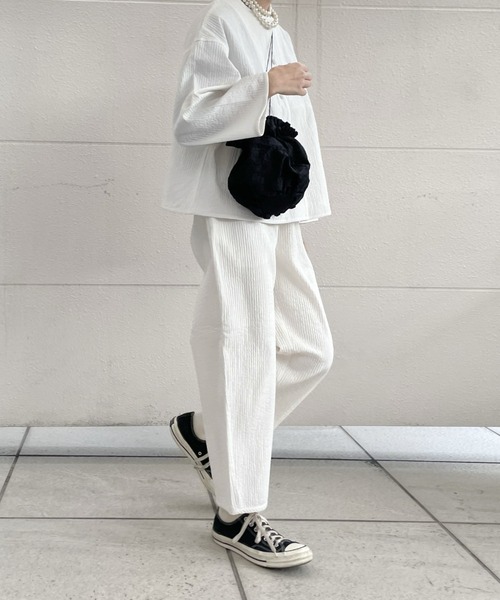 「PERNA」 イージーパンツ FREE ホワイト レディース_画像9