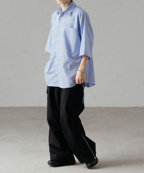 「epnok」 7分袖シャツ LARGE ブルー メンズ_画像2