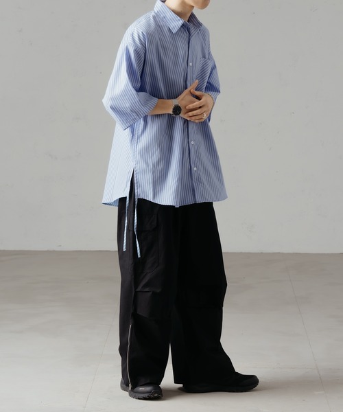 「epnok」 7分袖シャツ LARGE ブルー メンズ_画像5