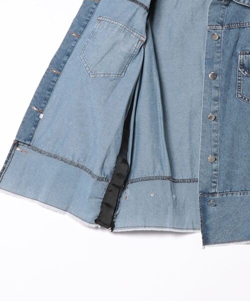 「DOLLUPOOPS」 デニムジャケット 38 カーキ レディース_画像3