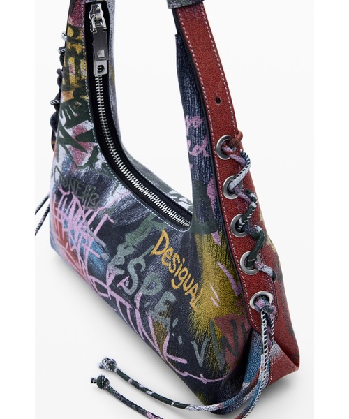 AyaDesigual アートプリント トートバッグ ショルダーバッグ付 Desigual（デシグアル） ショルダーバッグ バッグ グラフィティ風