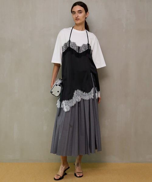 maison special レースドッキングジャージートップス ダークグレー maison special レースドッキングジャージートップス ダークグレー