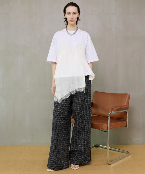 tシャツ 「PRE-ORDER」Lace Docking Layered TEE/レースドッキングレイヤードTEE レディース メンズの画像