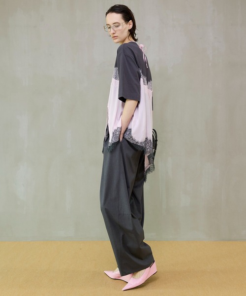 MAISON SPECIAL（メゾンスペシャル） tシャツ Lace Docking Layered
