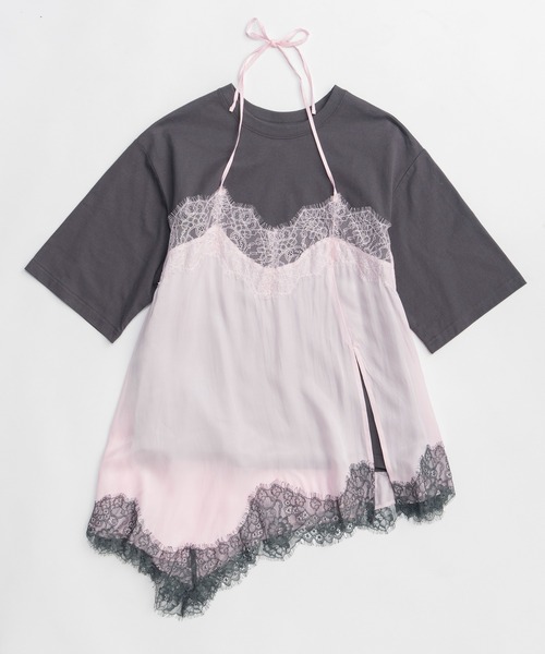 MAISON SPECIAL（メゾンスペシャル） tシャツ Lace Docking Layered