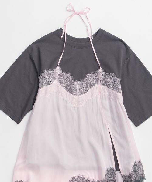 MAISON SPECIAL（メゾンスペシャル） tシャツ Lace Docking Layered