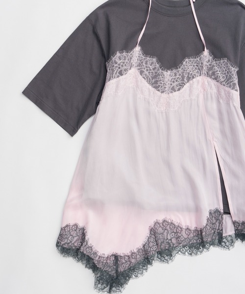 MAISON SPECIAL（メゾンスペシャル） tシャツ Lace Docking Layered