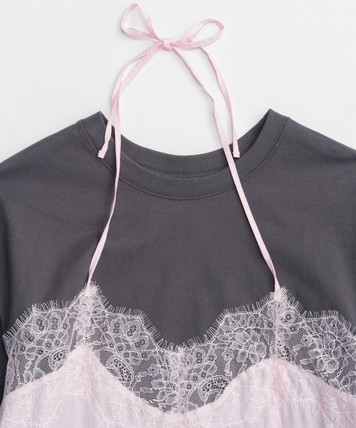 MAISON SPECIAL（メゾンスペシャル） tシャツ Lace Docking Layered