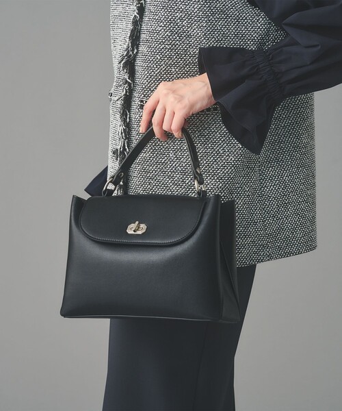 美品 ユナイテッドアローズ ハラコ素材 パーティーバッグ ハンドバッグ 黒 UNITED ARROWS（ユナイテッドアローズ） ハンドバッグ ダブルフェイス
