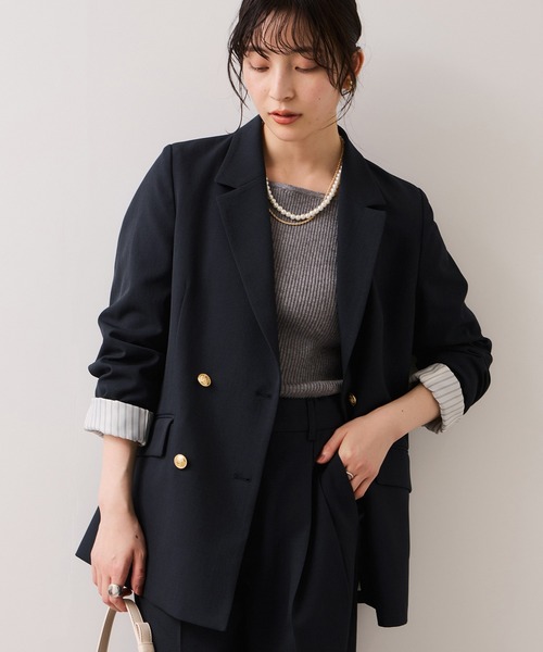 kei shirahata チェック柄テーラードジャケット 0 ベージュ レディース