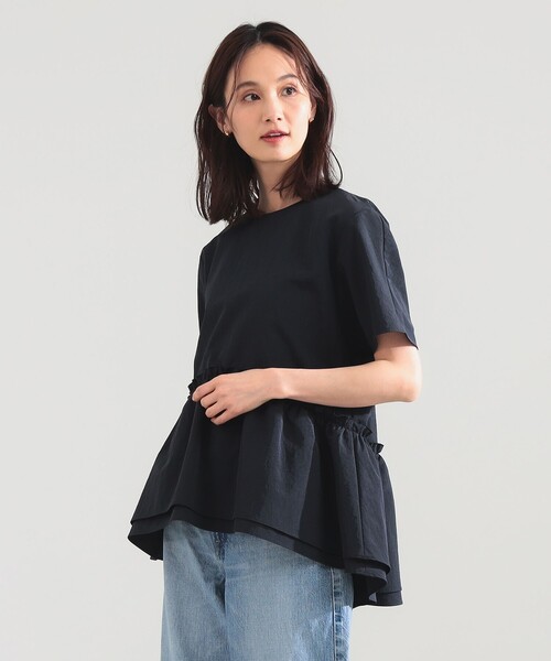 ブラウス シャツ ダブル ペプラム ブラウス レディースの画像