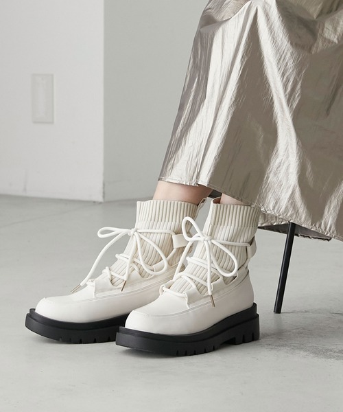 「forksy.」 ショートブーツ LL ブラウン レディース_画像2