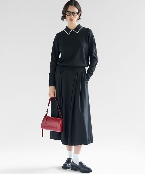 [23 район ] длинный рукав вязаный 38 черный женский 