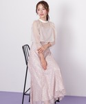 パーティードレス ワンピース 半袖 レイヤード...の詳細画像3