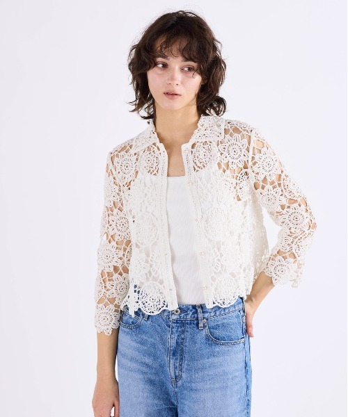 Marilyn Moon（マリリンムーン） カーディガン crochet knit jacket