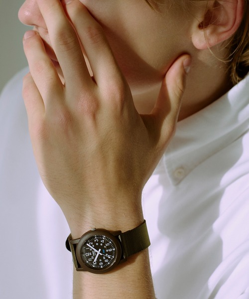 TIMEX　腕時計　稼動　Camper　手巻き　緑秒針　ケース横幅約3.5cm TIMEX（タイメックス） 腕時計 Camper 腕時計 TX-T41711 メンズ メンズ