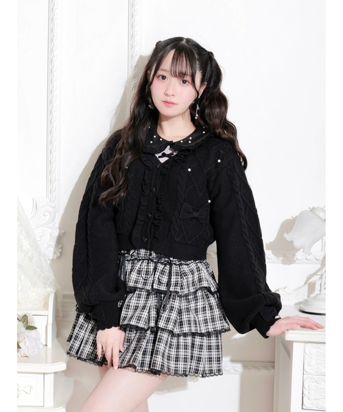 NOEMIE（ノエミー） カーディガン ダブルリボンハートケーブルショート