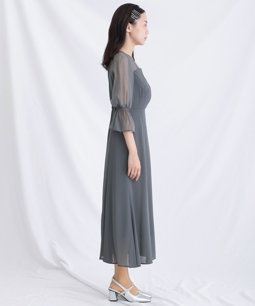 「atlo」 「PourVous」7分袖ワンピース M ブルー系その他 レディースの画像