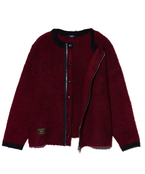 「glamb」 カーディガン L ワイン メンズの画像