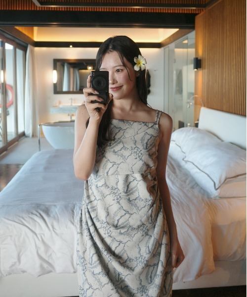 ドレス Jacquard cami drape dressの画像