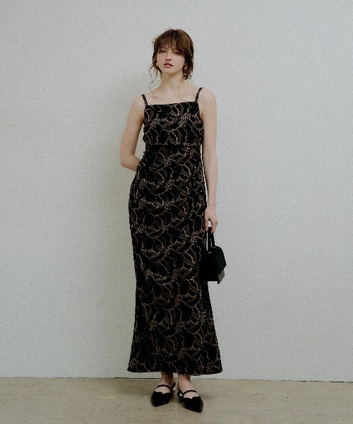 ドレス Jacquard cami drape dressの画像