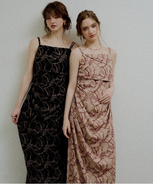 ドレス Jacquard cami drape dressの画像