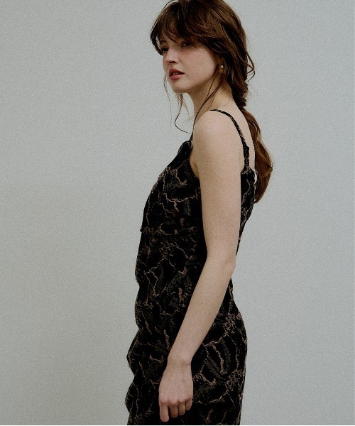 ドレス Jacquard cami drape dressの画像