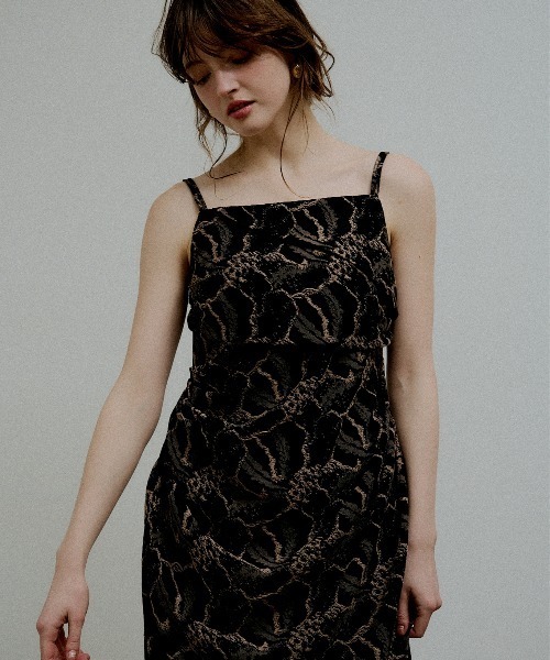 ドレス Jacquard cami drape dressの画像