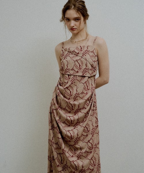 ドレス Jacquard cami drape dressの画像