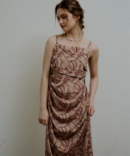 ドレス Jacquard cami drape dressの画像