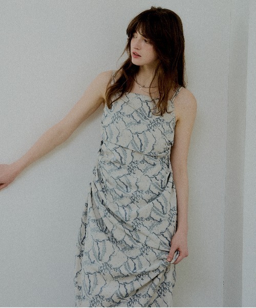 ドレス Jacquard cami drape dressの画像