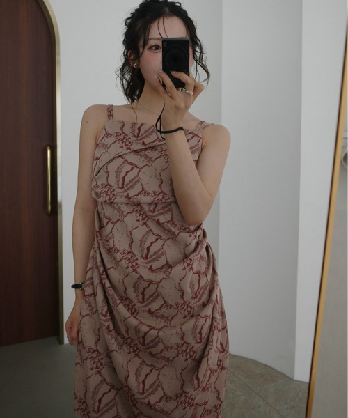 ドレス Jacquard cami drape dressの画像