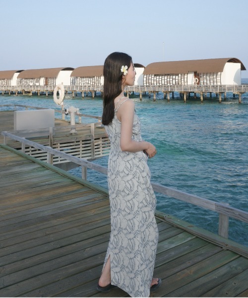 ドレス Jacquard cami drape dressの画像