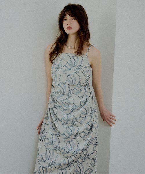ドレス Jacquard cami drape dressの画像