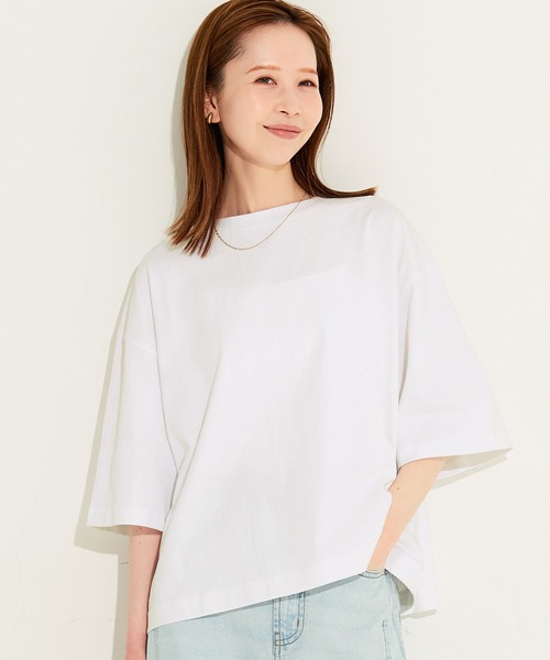coca（コカ） tシャツ 5分袖バックギャザーTシャツ レディース