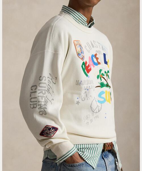 トレーナー スウェット ヴィンテージ フィット Peace Love Surf スウェットシャツ メンズの画像