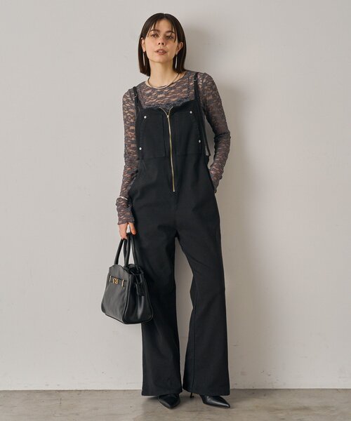 「LOUNGEDRESS」 オーバーオール MEDIUM ブラック レディースの画像