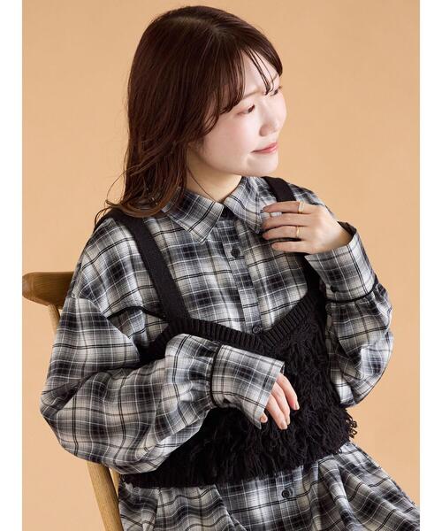 「ehka sopo」 シャツワンピース F ブラック レディース_画像9