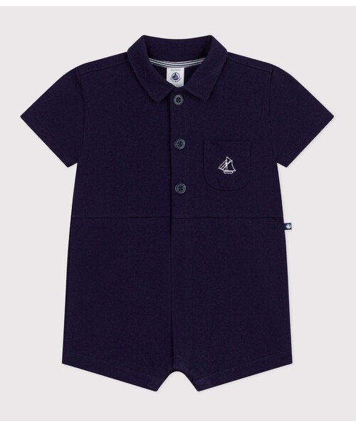 PETIT BATEAU（プチバトー） ベビー服 ロンパース ポロ衿ショート