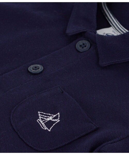 PETIT BATEAU（プチバトー） ベビー服 ロンパース ポロ衿ショート