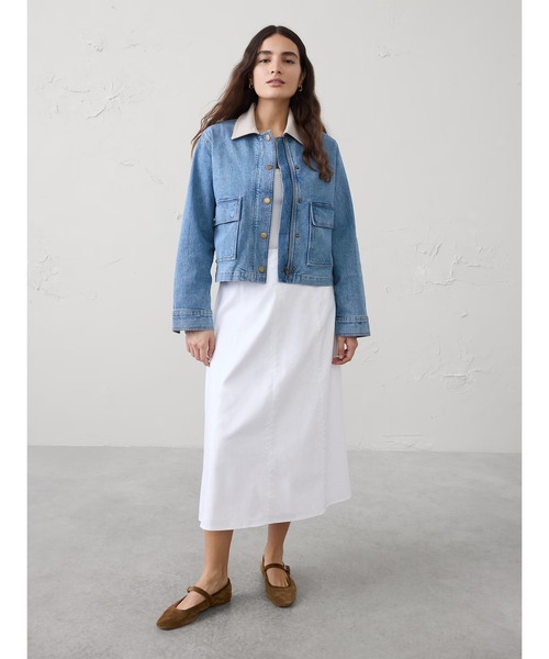 デニムジャケット gジャン BANANA REPUBLIC FACTORY STORE　　デニム バーン ジャケット レディースの画像