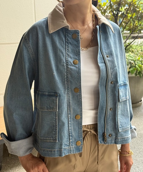 デニムジャケット gジャン BANANA REPUBLIC FACTORY STORE　　デニム バーン ジャケット レディースの画像
