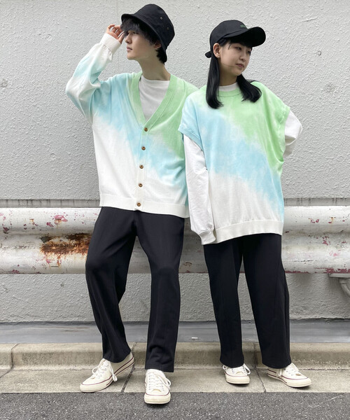 「Purple&Yellow」 ノースリーブニット L ライトピンク メンズ_画像2