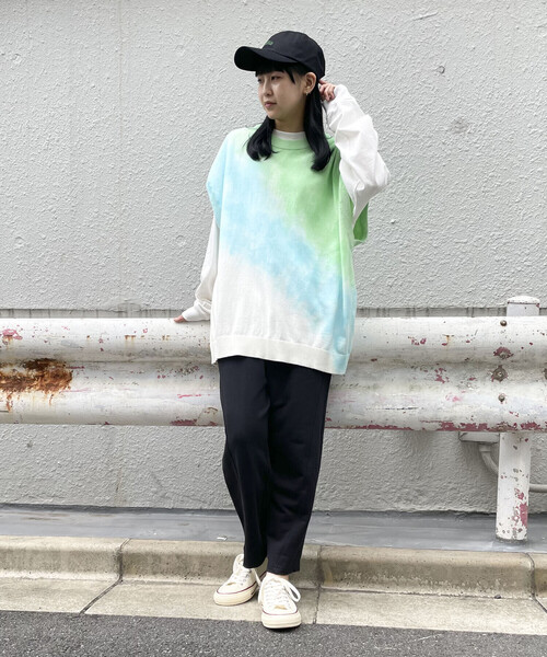 「Purple&Yellow」 ノースリーブニット L ライトピンク メンズ_画像5