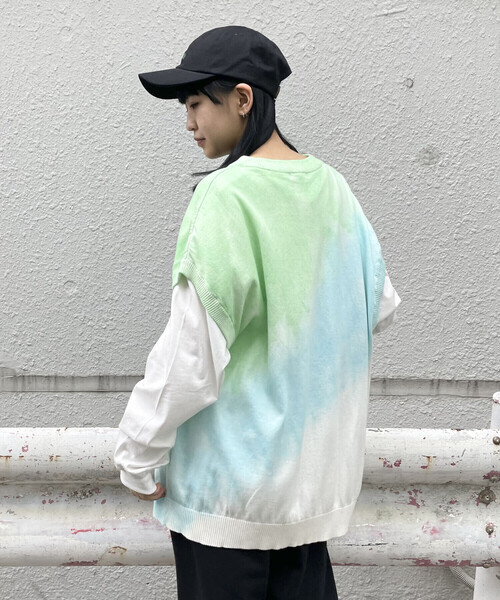 「Purple&Yellow」 ノースリーブニット L ライトピンク メンズ_画像7