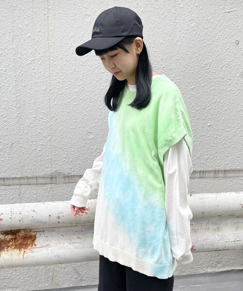 「Purple&Yellow」 ノースリーブニット L ライトピンク メンズ_画像8