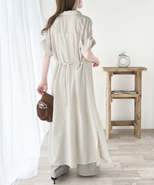 「classicalelf」 半袖ワンピース MEDIUM チャコールグレー レディース_画像3