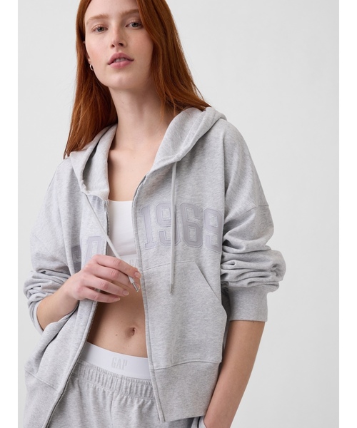 GAP（ギャップ） ジップアップパーカー M グレー レディース