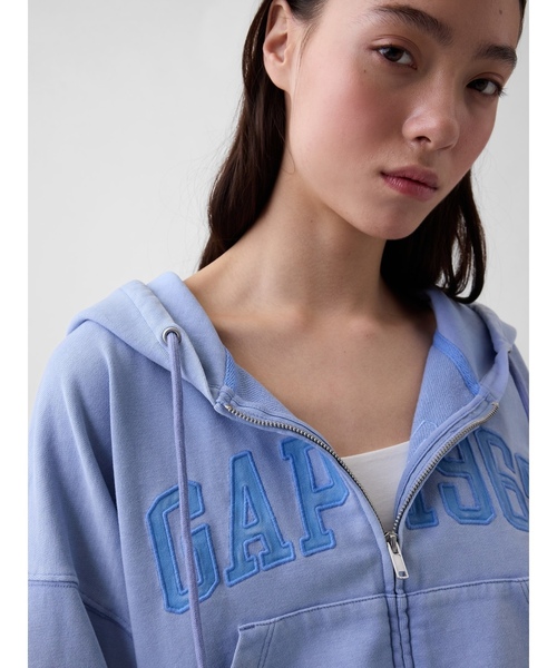 GAP 30周年グレー ジップアップパーカー　M GAP（ギャップ） ジップアップパーカー M グレー レディース